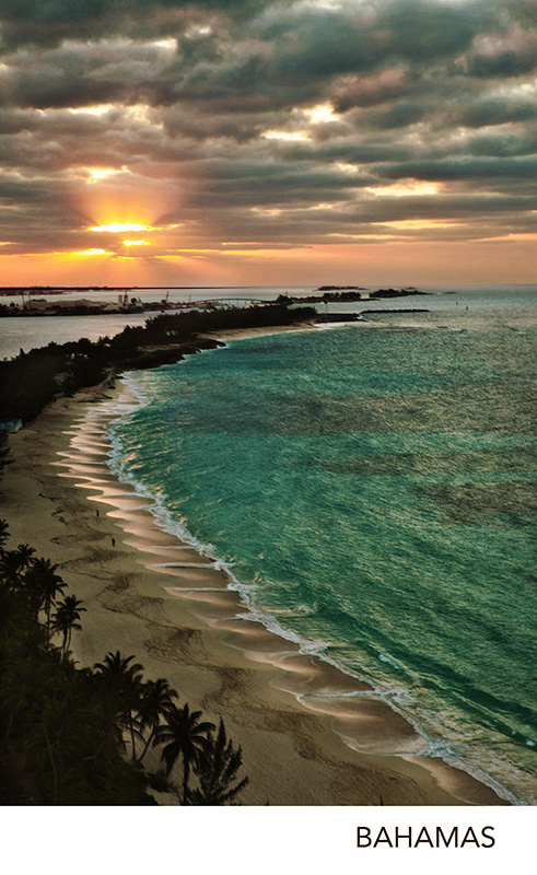 Around The World, beach at sunset, Bahamas, travel photography, Tamara Lackey