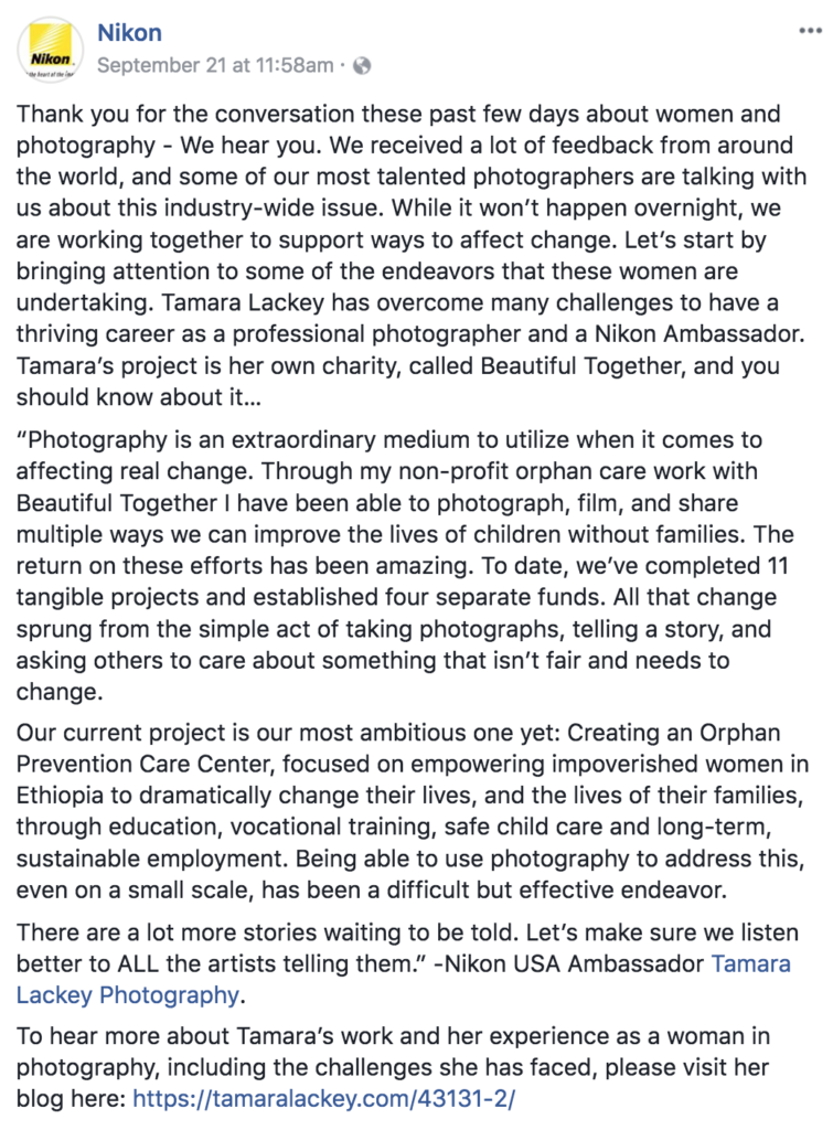 Nikon, Women in Photography, profile on Tamara Lackey, Nikon Ambassador