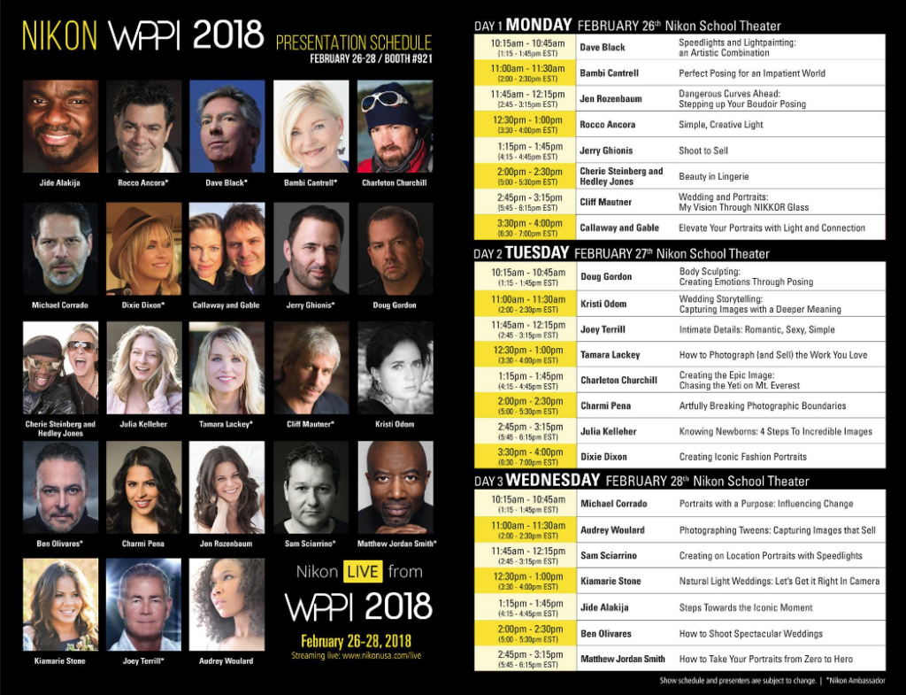 WPPI 2018 Nikon Stage Speakers